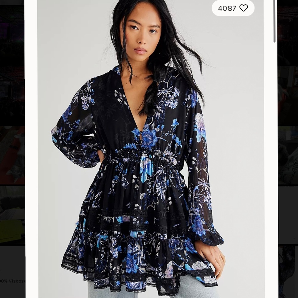 Free People Cherry Blossom Mini Dress